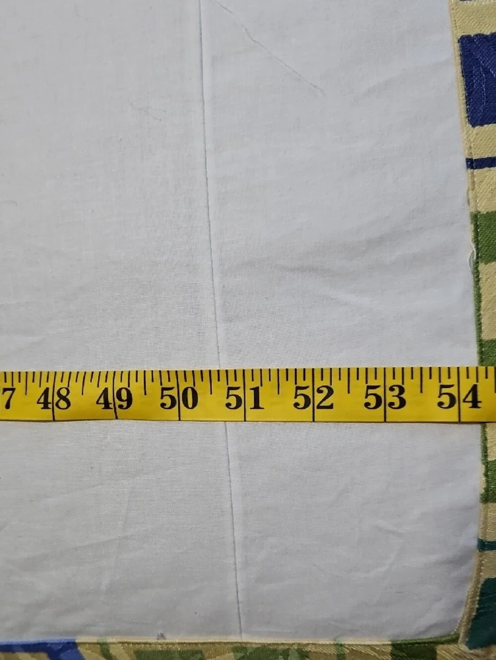 Vintage Retro Custom Queen Unbranded Geometric Bed Skirt in Blue and Green